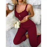 Cumpara ieftin Set Pijama de Dama 2 Piese, Visiniu - MEI45
