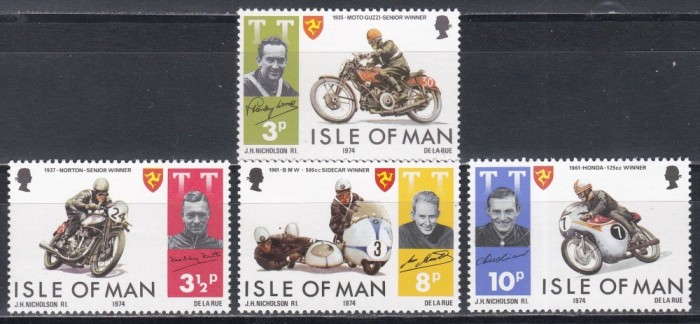 Isle of Man 1974 - C&acirc;știgătorii curselor de motociclete TT din Insula Man, MNH