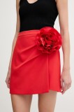 Gaudi fusta culoarea rosu, mini, drept, 511FD75008