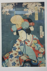Toyohara Kunichika (1835-1900) - Gheisa, Stampa Japoneza foto