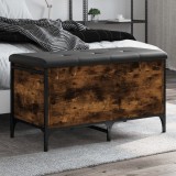 VidaXL Bancă de depozitare, stejar fumuriu, 82x42x45 cm lemn prelucrat