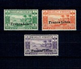 New Hebrides (Fr) 1941 - Supratipar pe motive locale, serie incompleta, neuzata