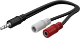 Cablu adaptor audio Jack 3.5 mm stereo tata la 2x 3.5 mm mono mama 0.2m Goobay 50465