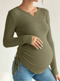 Cumpara ieftin Bluza din tricot, cu maneca lunga, Maternity, verde, dama, Shein