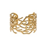 Cumpara ieftin Bratara cuff din inox placat cu aur 18K design coral