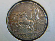 Moneda argint 1 lira 1917 (cp) foto