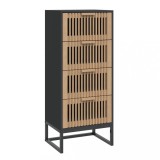 Cumpara ieftin Dulap inalt, negru, 40x30x95 cm, lemn prelucrat