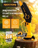 Mini drujba cu lant Rotor RBS-62, lama 6", acumulator 21V 2Ah, &icirc;ncarcator