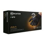 Set 50 Manusi Nitril Mercator GoGrip 2XL Negre, Textura Diamant 3D, Protectie Chimica, Antiderapante, Uz General