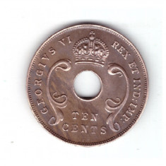 Moneda Africa de Est 10 cents/centi 1941 I, stare foarte buna, curata