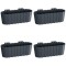 Set 4 jardiniere decorative cu suport de plastic, antracit, 4.9 L, 38.3x21.2x13 cm, Boardee Hook