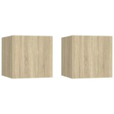 Cumpara ieftin Noptiere, 2 buc., stejar Sonoma, 30,5x30x30cm, lemn prelucrat