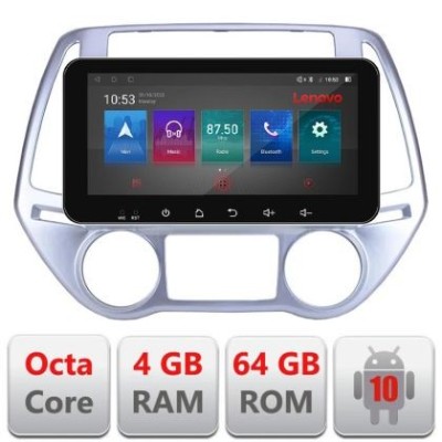 Navigatie HHyundai I20 2011-2014 manual si automat Android radio gps internet Octa Core 4+64 LTE ecran de 10.33&amp;#039; wide Kit-i20-2012+EDT-E511-pro CarSto foto