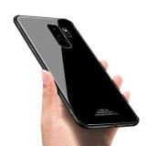 Husa protectie pentru Samsung Galaxy S7 Edge Negru Back Glass husa cu sticla securizata pe spate