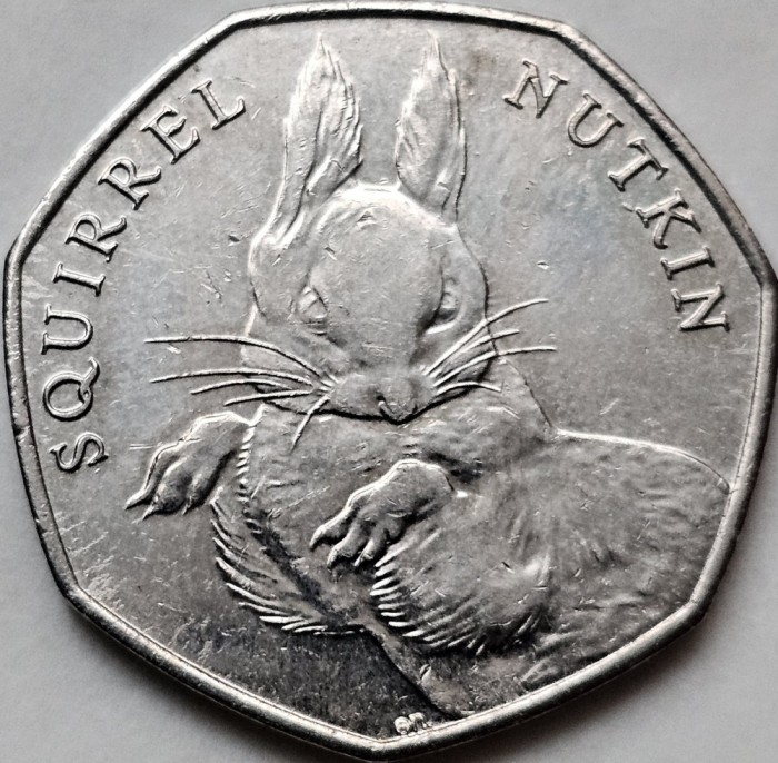 50 pence 2016 Marea Britanie, Squirrel Nutkin, km#1373