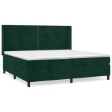 Cumpara ieftin Pat box spring cu saltea, verde inchis, 200x200 cm, catifea