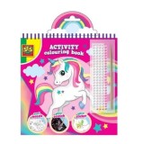 Cumpara ieftin Carte de colorat cu activitati 3 in 1 SES Creative - Unicorn