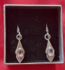 Cercei Argint Vintage cu Ametiste, Marcaj 925, 6.7 gr, 17.5 mm / 7.5 mm - Cercei Vechi Argint