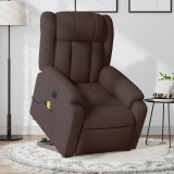 VidaXL Fotoliu electric masaj rabatabil cu ridicare maro &icirc;nchis textil