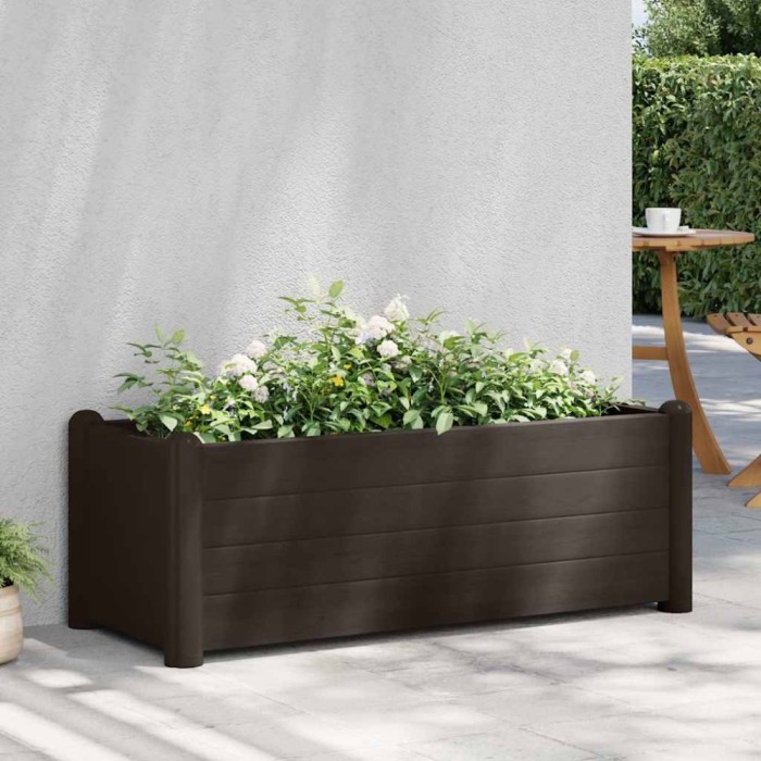 vidaXL Strat &icirc;nălțat de grădină, cafeniu, 100 x 43 x 35 cm, PP 313976