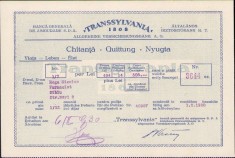 A990 Chitanță Banca Generală de Asigurare Transsylvania, 1930