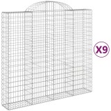 Cumpara ieftin Cosuri gabion arcuite 9 buc, 200x50x180/200 cm, fier galvanizat