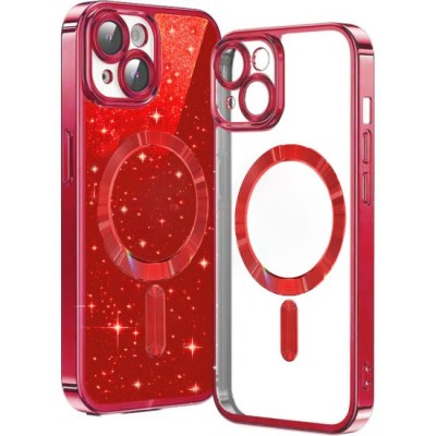 Husa pentru iPhone 13 - Techsuit Luxury Glitter MagSafe - Red foto