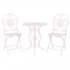 Set mobilier gradina 2 scaune pliabile si masa fier forjat alb Garden Elegant DecoLux foto