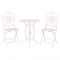 Set mobilier gradina 2 scaune pliabile si masa fier forjat alb Garden Elegant DecoLux