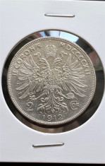 Austria 2 Corona - Franz Joseph I 1912, Ag .835 - transport gratuit foto