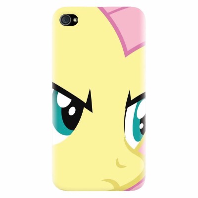 Husa silicon pentru Apple Iphone 4 / 4S, Close Up Fluttershy My Little Pony Friendship Is Magic foto