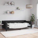 VidaXL Pat de zi, negru, 90x200 cm, material textil