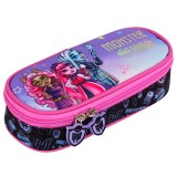 Penar neechipat Monster high, 1compartiment, 1 extensie, negru cu mov,23x11x6 cm, St.Majewski