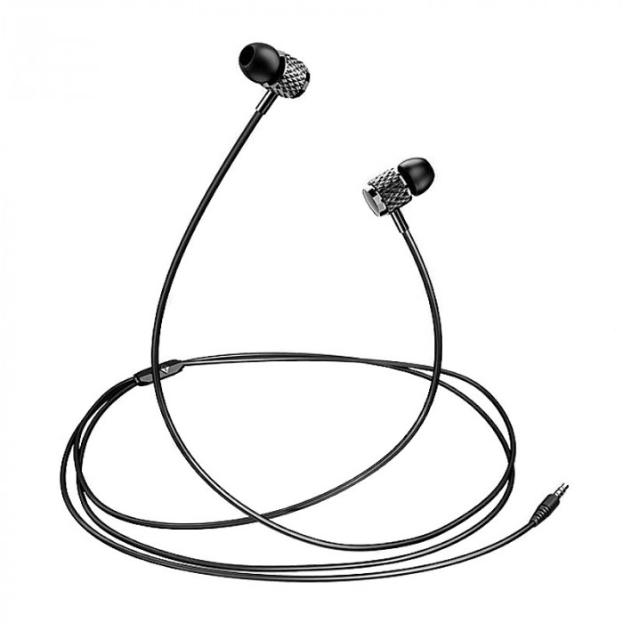 Handsfree Casti In-Ear Usams EP-38 Electroplating, Cu microfon, 3.5 mm, Negru HSEP3802