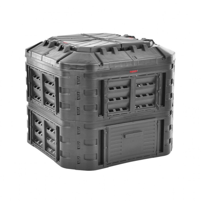 Lada pentru compost HECHT 6600, volum 600 litri, din plastic, negru