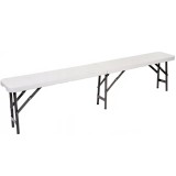 Banca pliabila pentru gradina sau catering, HDPDE, 180x24x42cm, alb Household NewTrend