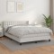 vidaXL Pat box spring cu saltea, alb, 140x200 cm, piele ecologică 3130782