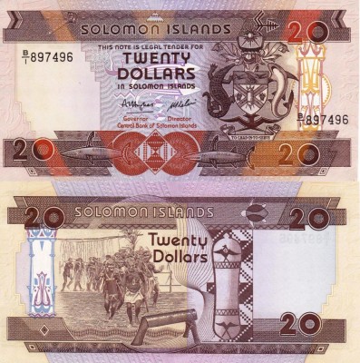 INSULELE SOLOMON 20 dollars ND 1986 UNC!!! foto