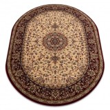 Covor de l&acirc;nă POLONIA oval Beshir Rozeta rubinie 2, 170x235 cm