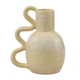 Vaza Pot, Ceramica, Crem, 22cm