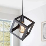 Lustra Forma Cub, STRUKTUR Uno, 1x E27, Negru, Suspendat, Metal, Alessandro DESIGN