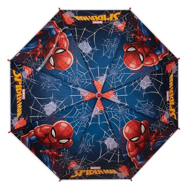 Umbrela de Ploaie Baston Automata Rosie Spiderman pentru Copii 68cm Webair