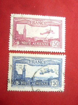 Serie - Aviatie 1930 Franta , 2 val. stampilate foto