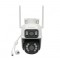 Camera de supraveghere smart P2P, WIFI, 6MP 1080P exterior, lentila dubla, PTZ senzor miscare, rotativa 360 grade, aplicatie ICSee