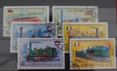 TS23/11 Timbre Serie Ajman - Trenuri - 6 valori