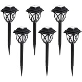 Set 6 lampi solare pentru gradina tip felinar, negru