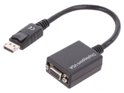 Convertor DisplayPort 1.2 150mm Negru 28AWG foto