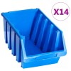 VidaXL Cutii de depozitare stivuibile, 14 buc., albastru, plastic 146286