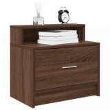 Set 2 Noptiere vidaXL Stejar Maro 51x31x47 cm, Sertar Depozitare, Lemn, Dormitor