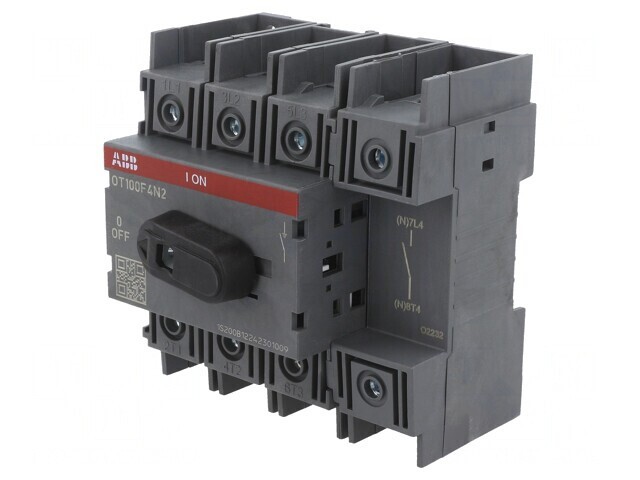 Separator-&icirc;ntrerupător Poli 4 pentru șină DIN 100A OT
